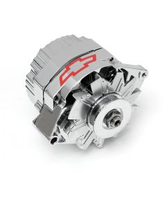 Chevy Alternator, Chrome, With Bowtie Logo, 60 Amp, 3-Wire, 1955-1957