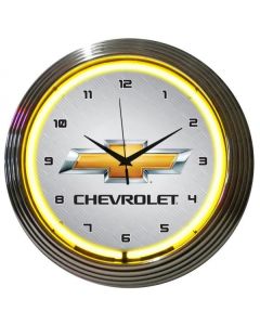 Chevrolet Clock, Yellow Neon Bowtie