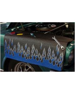 Chevy Fender Cover, Gripper, Flames, Blue/Siver
