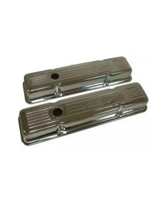 Chevy Small Block Chrome Valve Covers With 327 Logo, Short,1958-1986
