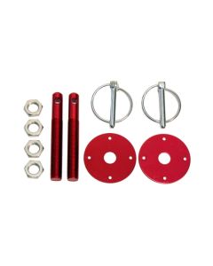 Aluminum Hood Pin Kit, Red