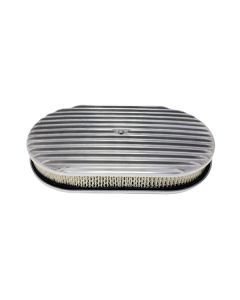 Chevy Air Cleaner, Oval Full Finned Polished Aluminum, 15"