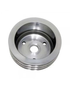 Chevy Small Block Aluminum Crankshaft Pulley, Short Water Pump, 3 Groove
