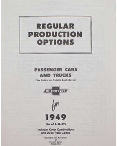 Early Chevy Regular Production Options Manual, 1949