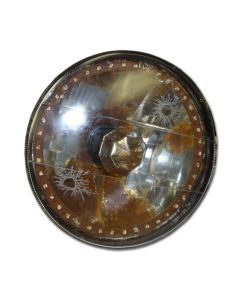 Chevy 7 Inch Round White Diamond Rat Rod Headlights With Multi Color LED Halo, 1949-1954
