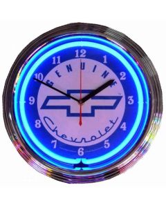 Clock, Neon Chevy, Blue
