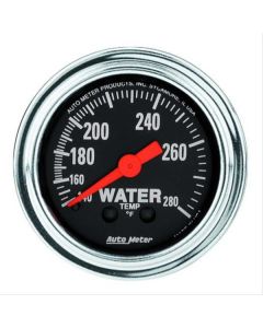 Autometer Water Temperature Gauge, Traditional Chrome, Mechanical