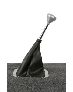 Shifter Boot, Rectangular Floor Mount, With Polished Stainless Ring, Lokar