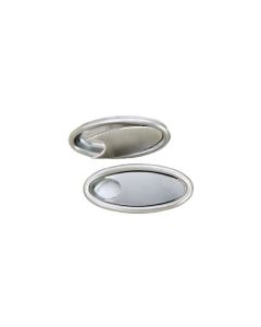 Door Handles, Oval, Interior, Billet Aluminum, Brushed, Pair, Lokar, 1949-1954
