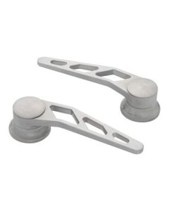 Door Handles, Interior, Windowed Billet Aluminum, Pair, Brushed, Lokar, GM 1949-1954
