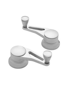 Vent Window Crank Handles, Lokar Windowed Billet Aluminum, Pair, Polished, GM 1949-1954
