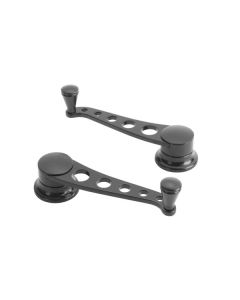 Window Crank Handles, Lokar Lakester Midnight Steel, Pair, GM 1949-1954
