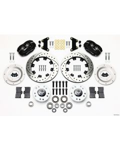 1949-1954  Wilwood Forged Dynalite Big Brake Front Brake Kit, Drilled & Slotted Rotors, Black Calipers