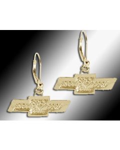 Chevrolet Bowtie Logo Earrings 5/8- 14K