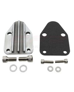 Chevy Small Block Zinc Alloy Fuel Pump Block Off Plate, Polished