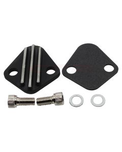 Chevy Big Block Zinc Alloy Fuel Pump Block Off Plate, Black