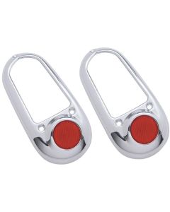 Chevy Taillight Bezels, Stainless Steel, With Reflectors, Show Quality 1949-1950