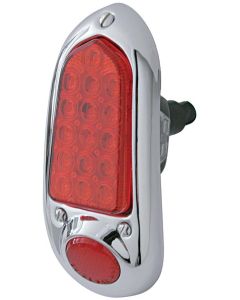Chevy Taillight Assembly, Complete With Polished Stainless Bezel, LED, Right, Show Quality 1949-1950