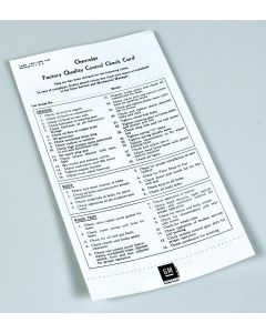 1949-1954 Chevy Quality Control Card