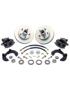 Chevy Power Front Disc Brake Kit, At The Wheel, With Ford Bolt Pattern, Drilled & Slotted Rotors, Without Spindles, ForMustang II, 1949-1954