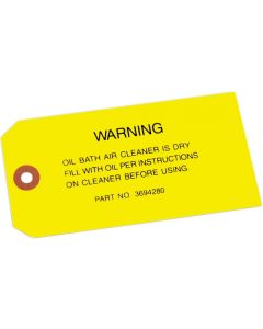 1950-1966  6-Cylinder Oil Bath Air Cleaner Warning Tag