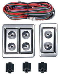 Chevy Power Window Switches, With Wiring, 2-Door, 2-Windows, Lighted Billet, 1949-1954
