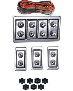 Chevy Power Window Switches, With Wiring, 2 Or 4-Door, 4-Windows, Lighted Billet, 1949-1954