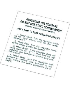 Chevy Glove Box Compass Instructions  Decal, 1949-1954
