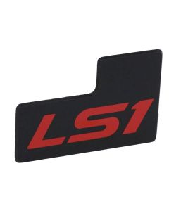 LS Conversion Throttle Body ID Plate, LS1, Black/Red