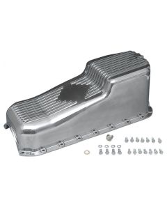 Nova Engine Oil Pan, Small Block, Polished Cast Aluminum, 1970-79