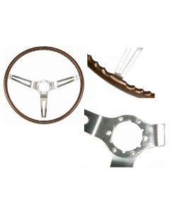 Nova Deluxe Wood Steering Wheel, Walnut, 1967-68