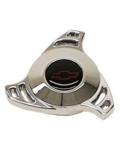 Nova Air Cleaner Cover Wing Nut, Spinner Shape, Large Bowtie Logo, Chrome, 1967-69