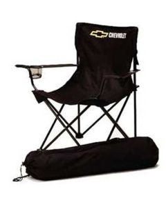 Chevrolet Bowtie Folding Arm Chair, Black & White