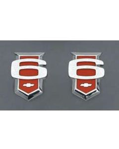 Nova Fender Emblem, 6-Cylinder Shield, Red, Show Quality 1962-1964