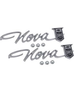 Nova Quarter Panel Emblems, Show Quality 1965