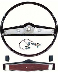 1969-1970 Chevy Nova Steering Wheel Kit, Standard, Black with Black Shroud