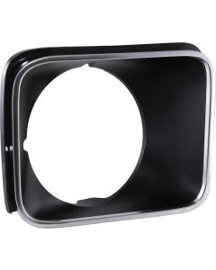 Nova Bezels, Headlight, Right Hand, Black, 1975-1978