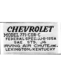 Nova Seat Belt Label, Woven, OE Style, 1963