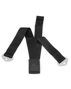 Nova Bucket Seat Belt, Standard Interior, Black, 1965-1966