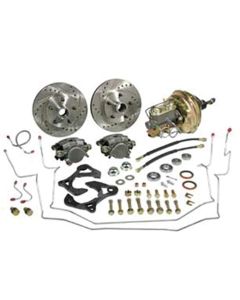 1967 Chevy Nova Power Disc Brake Conversion Kit, Complete, Front, 9" Booster, Stock Spindle