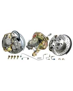 Nova Power Disc Brake Conversion Kit, Complete, Front, 8" Booster, Drop Spindle, 1965-1966