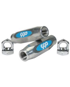 Nova Tie Rod Sleeves, Custom Aluminum, Clear Anodized, 1963-1967