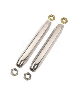 Nova Tie Rod Sleeves, Custom Aluminum, Clear Anodized, 1968-1974