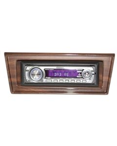 Chevy II-Nova Stereo Radio, KHE-300, AM/FM, Manual Tuning, Black Face, Wood Bezel, 1966-1967