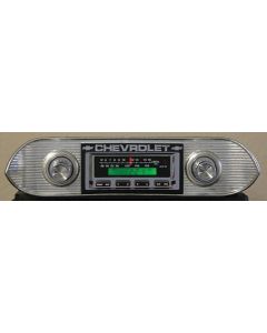 Chevy II-Nova Stereo Radio, KHE-100, AM/FM, Manual Tuning, Black Face, 1962-1965