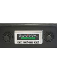 Chevy II-Nova Stereo Radio, KHE-300, AM/FM, Manual Tuning, Black Face, 1968-1972