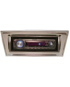 Chevy II-Nova Stereo Radio, KHE-100, AM/FM, Manual Tuning, Black Face, Chrome Bezel, 1966-1967