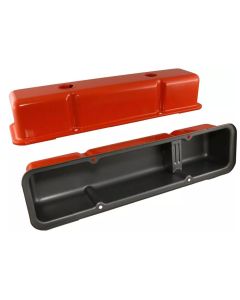 Chevy Small Block Valve Covers, Tall Style, Orange, 1958-1986