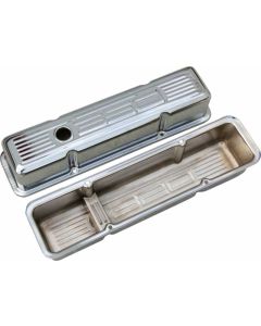 Chevy Small Block Chrome Valve Covers With 350 Logo, Tall, 1958-1986