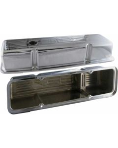 Chevy Small Block Chrome Valve Covers With 327 Logo, Tall, 1958-1986